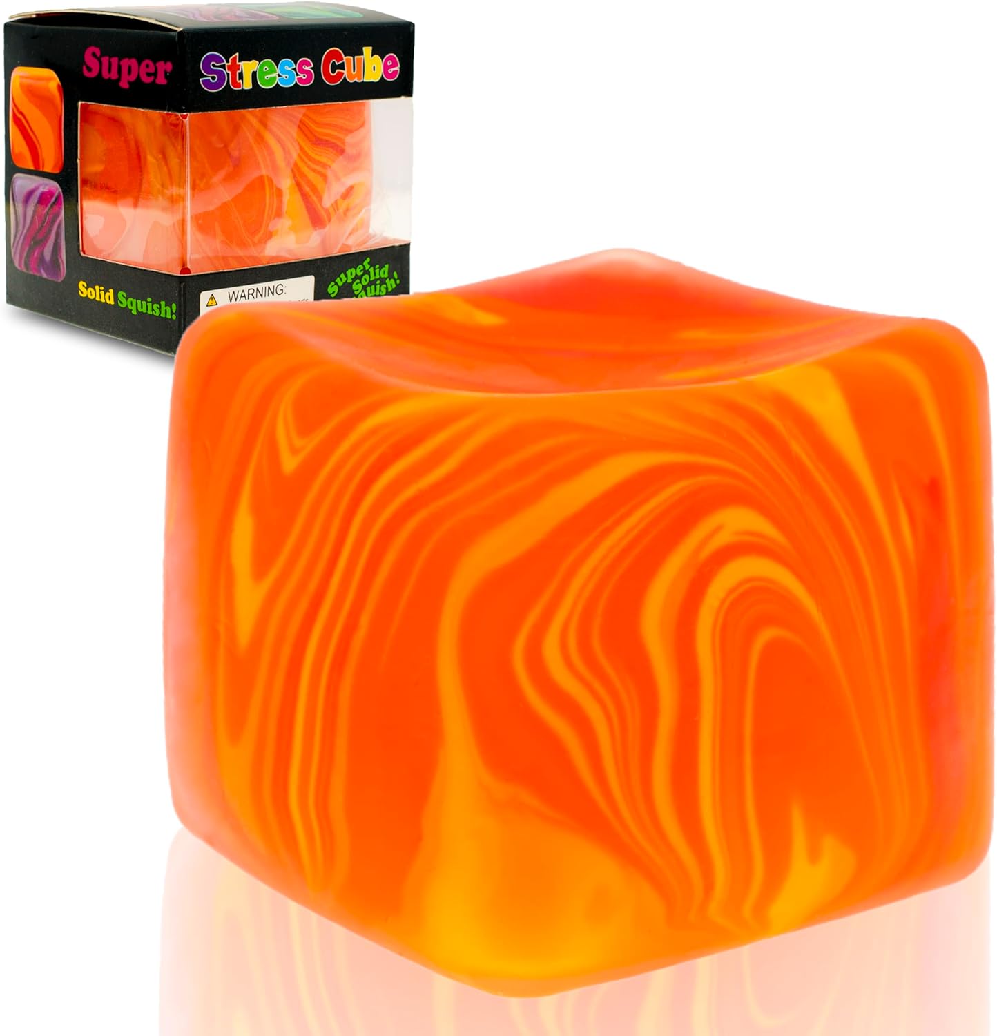 NeeDoh Nice Cube – Solid Squish – Yellow & Orange