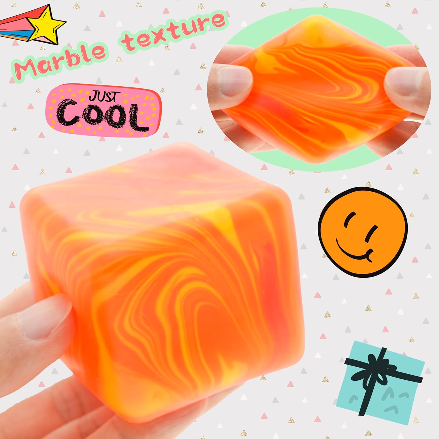 NeeDoh Nice Cube – Solid Squish – Yellow & Orange - Image 7