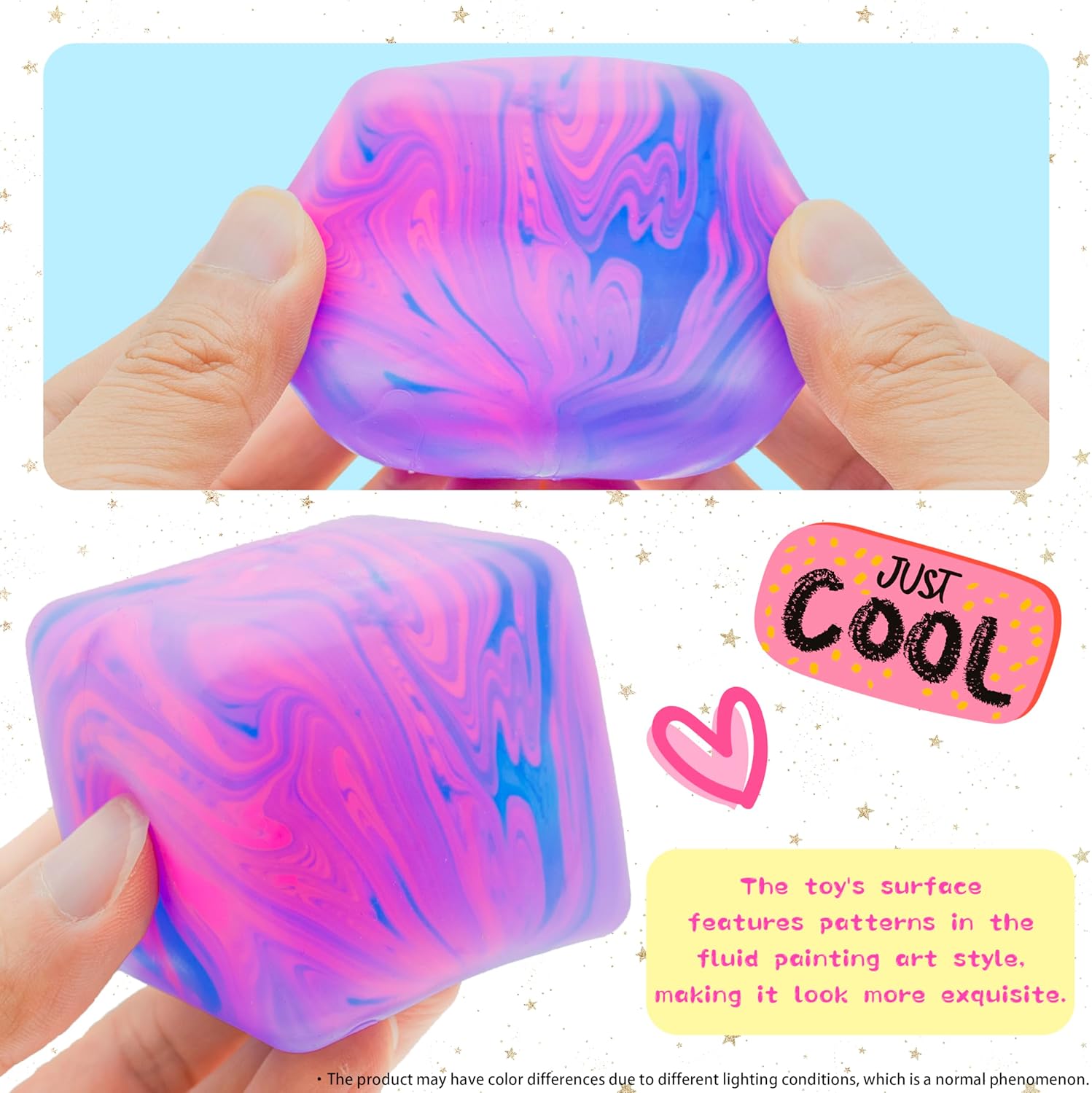 NeeDoh Nice Cube – Solid Squish – Pink & Blue - Image 2